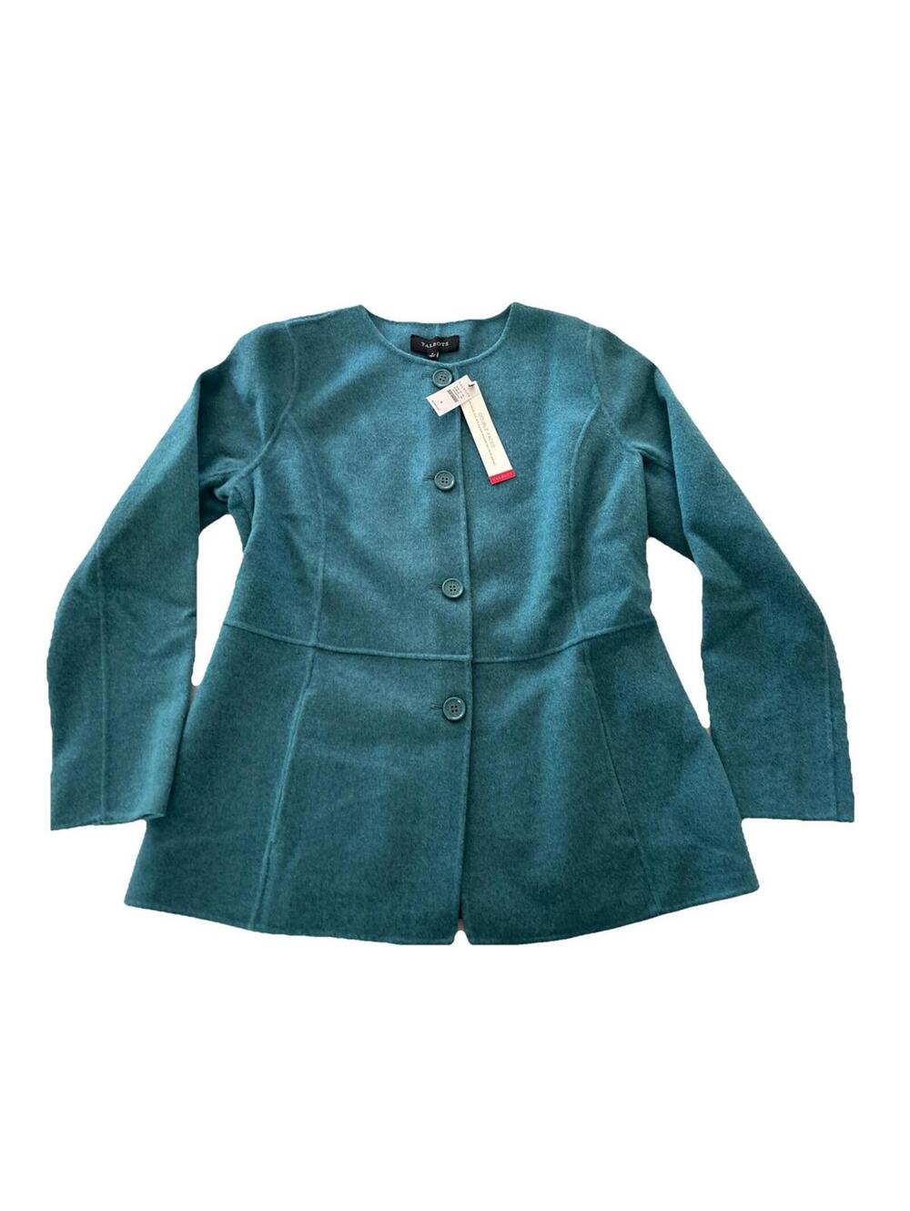 Talbots double face wool Blend jacket size 8 Green Blue $249 NWT Classic